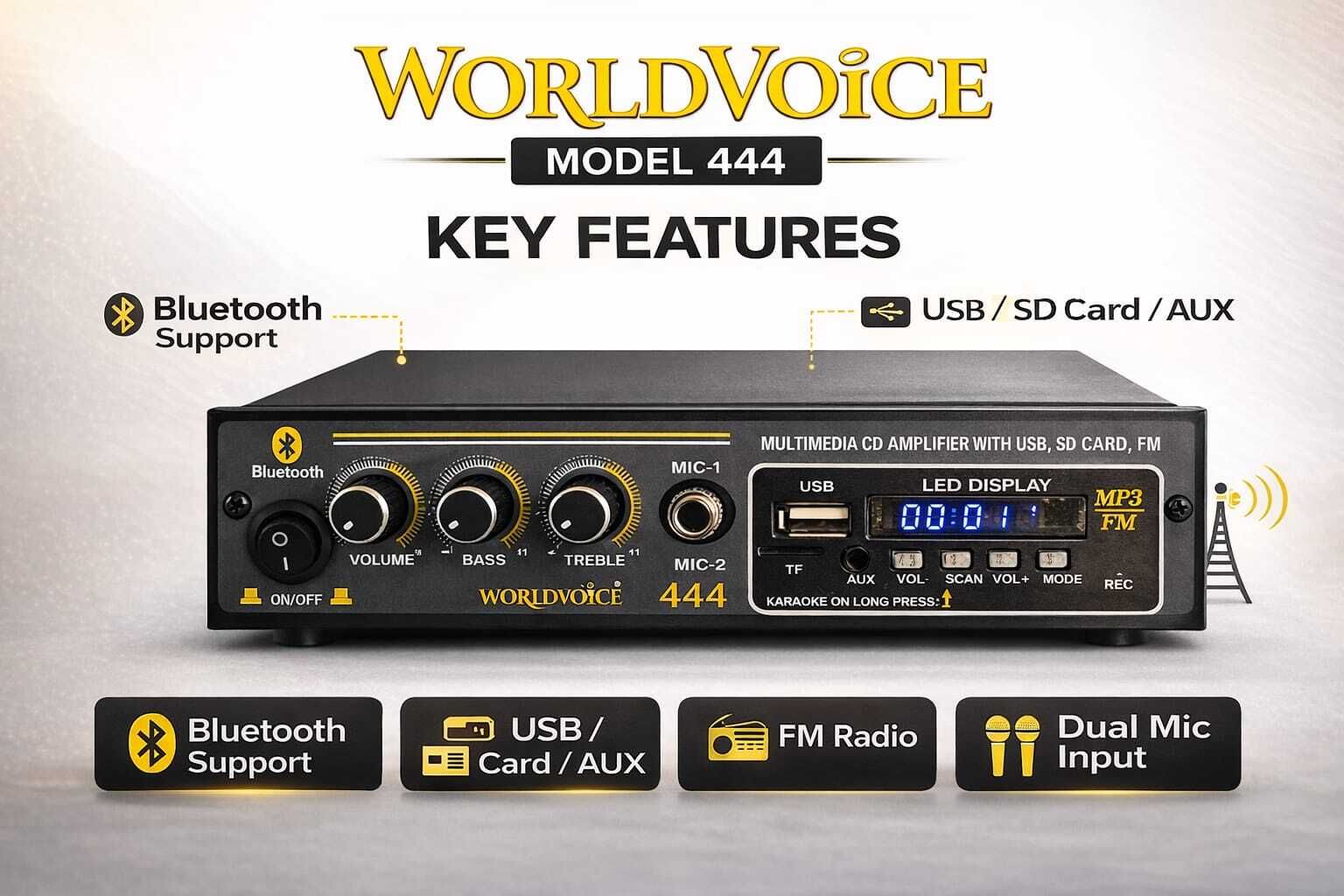 Prime Series SLIK Bluetooth Support wireless Music Playback USB/FM/MP3/SDMMC/AUX 160 W AV Power Receiver-image-33