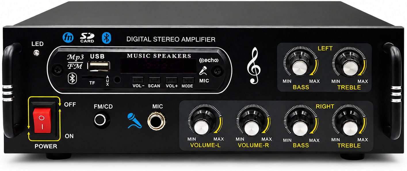 4440 IC DJMachine Amplifier 5000 W Bluetooth/ USB/SD Card /FM/MIC/AUX Input 120 W AV Power Amplifier-image-23