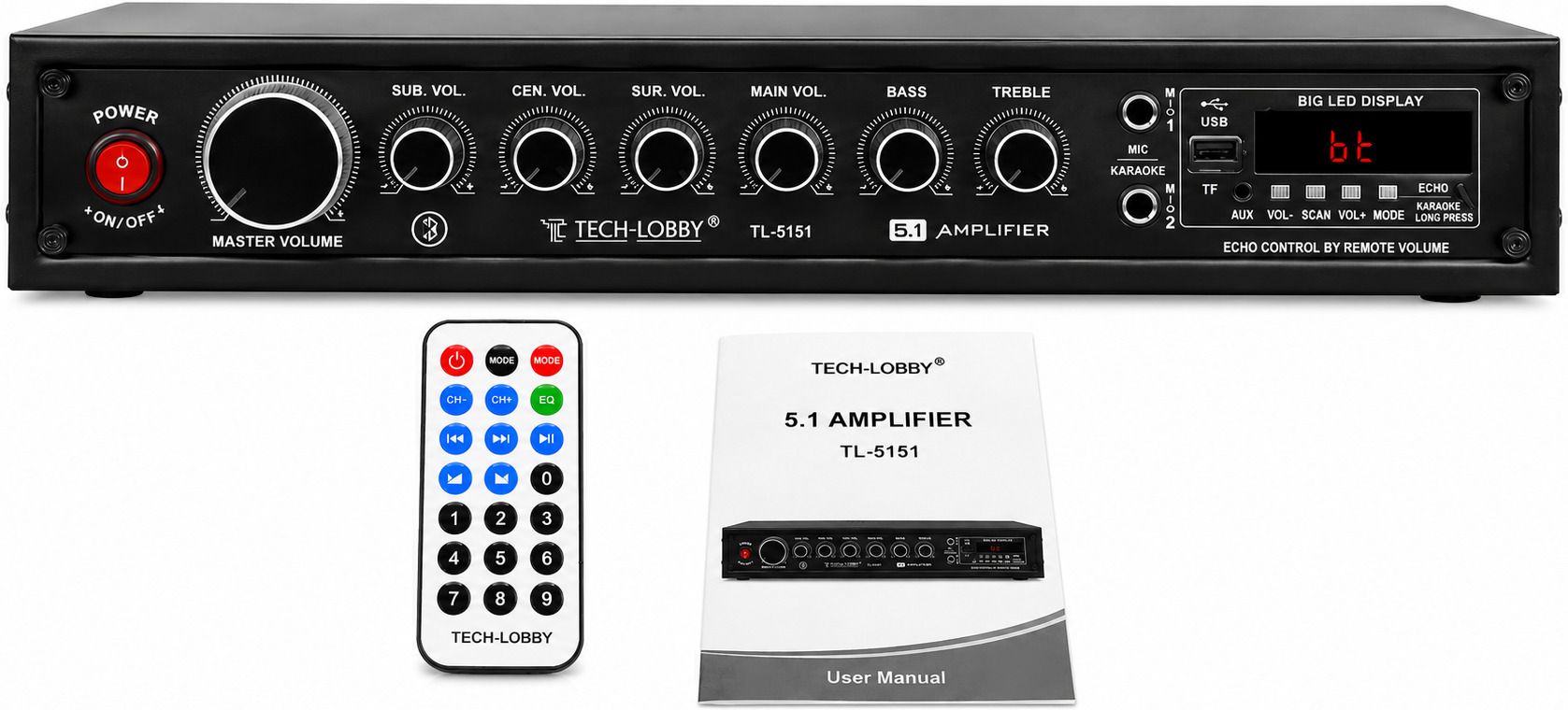 tech-lobby DELUX 5.1 DUAL MIC 140 W AV Control Amplifier-picture-15