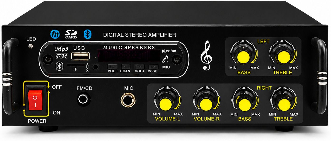 Bluetooth 5000 W Amplifier DJMachine Sound USB/SDCard,FM,4440 Double IC 120 W AV Power Amplifier-image-27