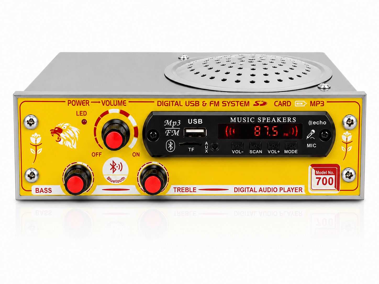 ain Sound Machine Song Player Portable FM RADIO with USB/SD Card, Aux Input,Remote 80 W AV Power Amplifier-picture-18
