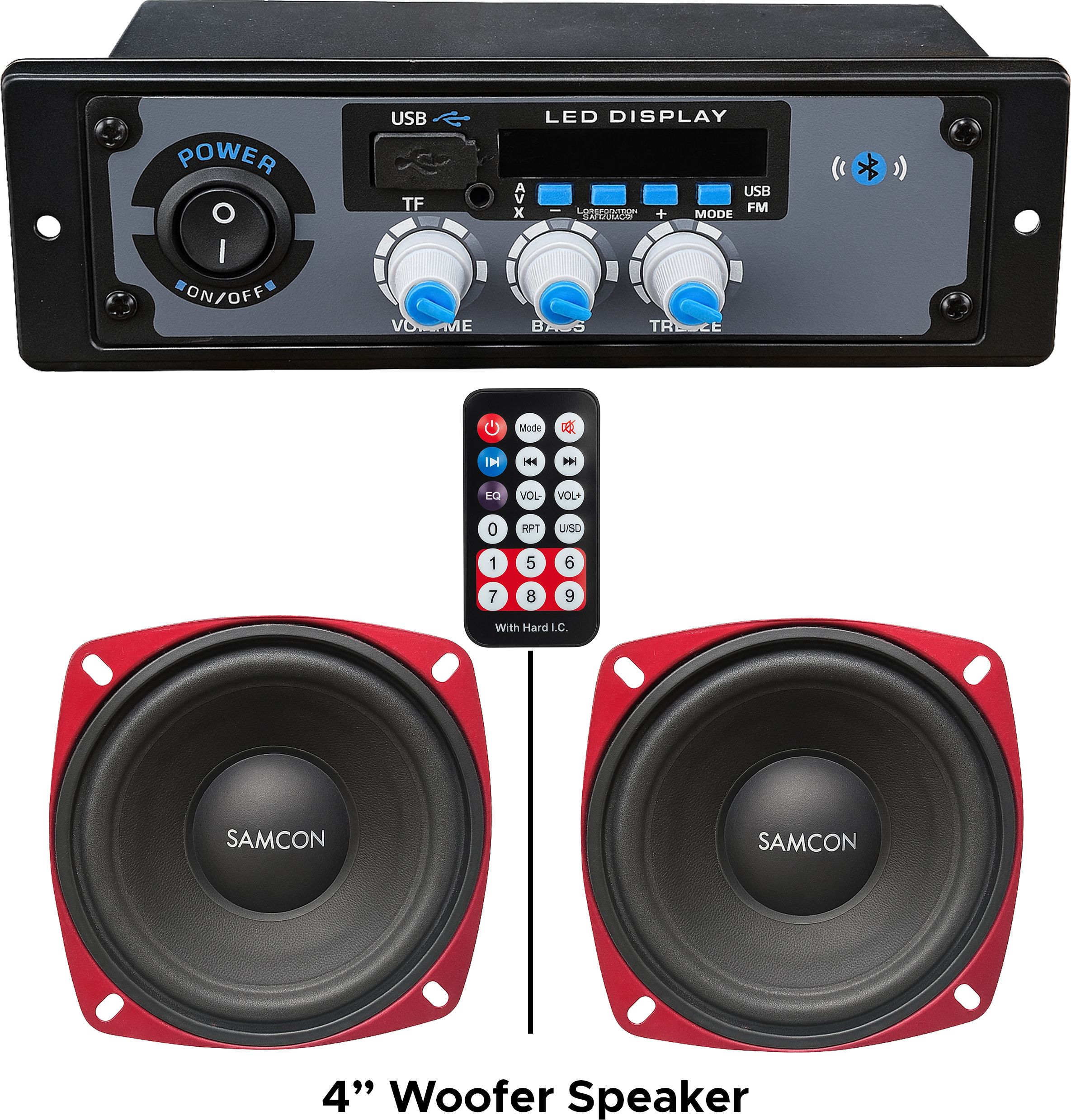 2 Channel High Power Stereo Amplifier with 4-inch Woofer Speaker 200 W AV Power Amplifier-image-42