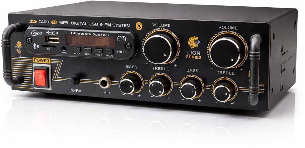 DJ Stereo Amplifier Bluetooth USB/SD Card MIC/AUX Input FM radio Remote ,5000 W 120 W AV Power Amplifier