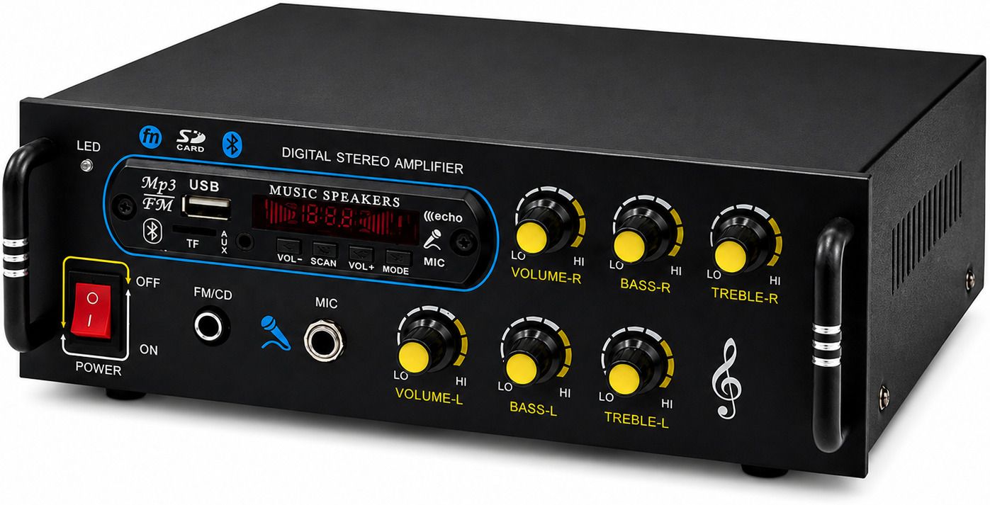 DJ Audio Bluetooth Amplifier 5000 W Machine Metal Cabinet USB AUX FM MIC,Remote 120 W AV Power Amplifier-image-29