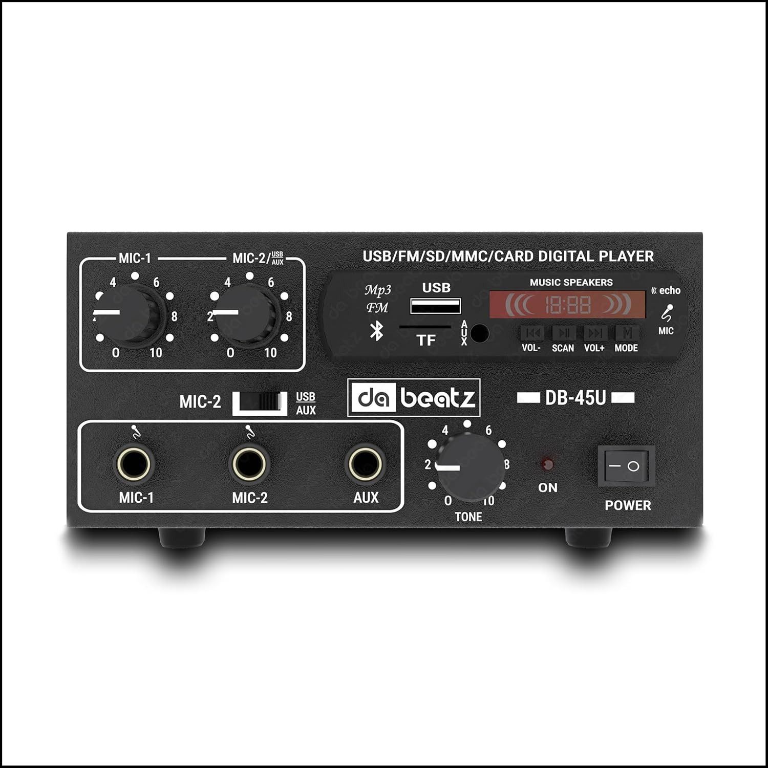 45 watt Amplifier Bluetooth/MIC/USB/SD Card Slot/AUX/FM Radio /Remote Control 45 W AV Power Amplifier-image-3