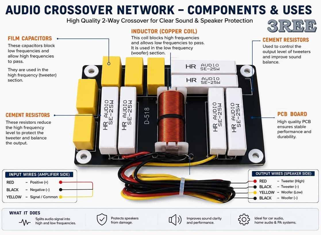 3ree QUALITY D518 Crossover High Frequency Network Board 120 W AV Control Amplifier-picture-46