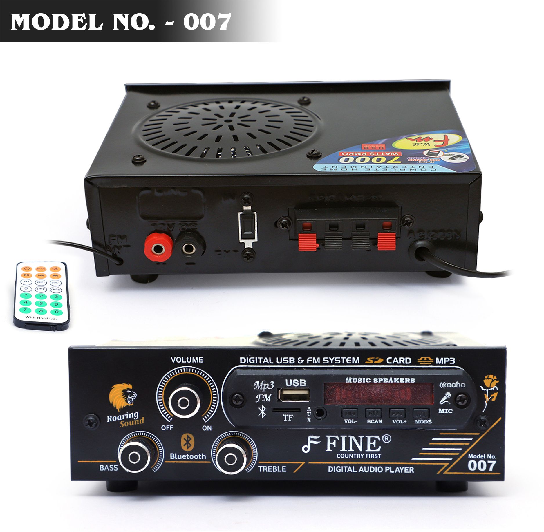 Black IPL AMPLIFIER Multimedia Player with Bluetooth,Aux,FM Radio 150 W AV Power Amplifier-image-7