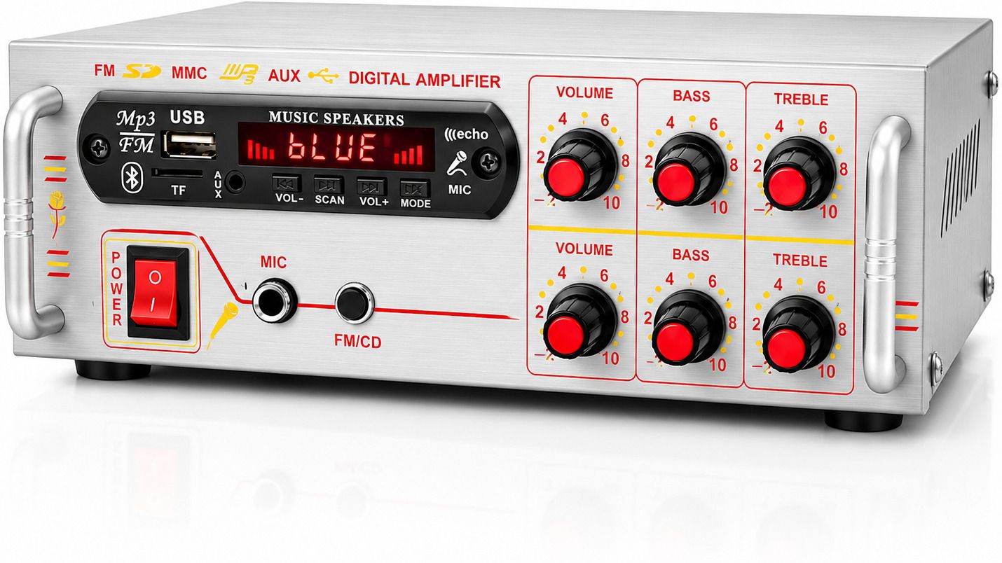 isound Amplifier Bluetooth DJ Machine Metal Cabinet for home 5000 W USB/SD Slot Radio 120 W AV Power Amplifier-picture-45