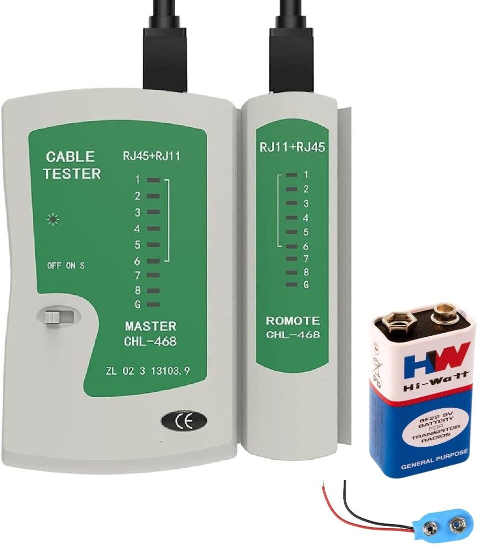 xikkart Lan Tester, RJ45 And RJ11 Network Cable Tester With 9V Battery, LED Indicators Digital Anemometer-picture-21