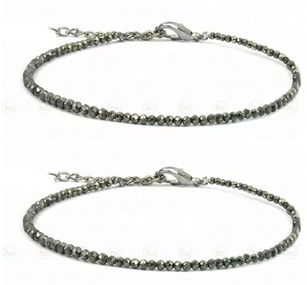 Pyrite Anklet for Women - Money Magnet Raw Pyrite Anklet Jewelry, Crystal Anklet-image-23