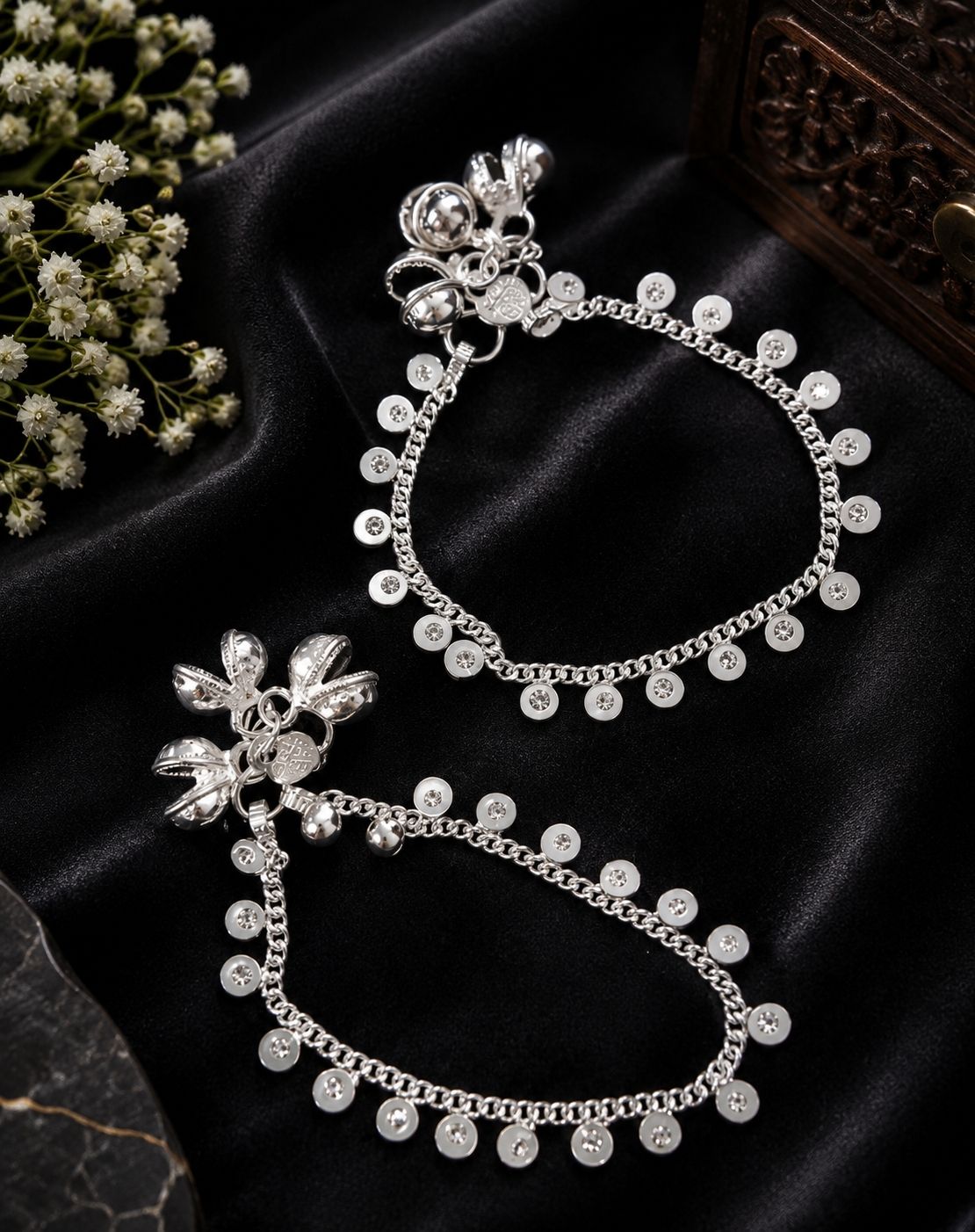 yuvaan crystal baby anklet kids silver.....0 to 5 years Sterling Silver Anklet-picture-37