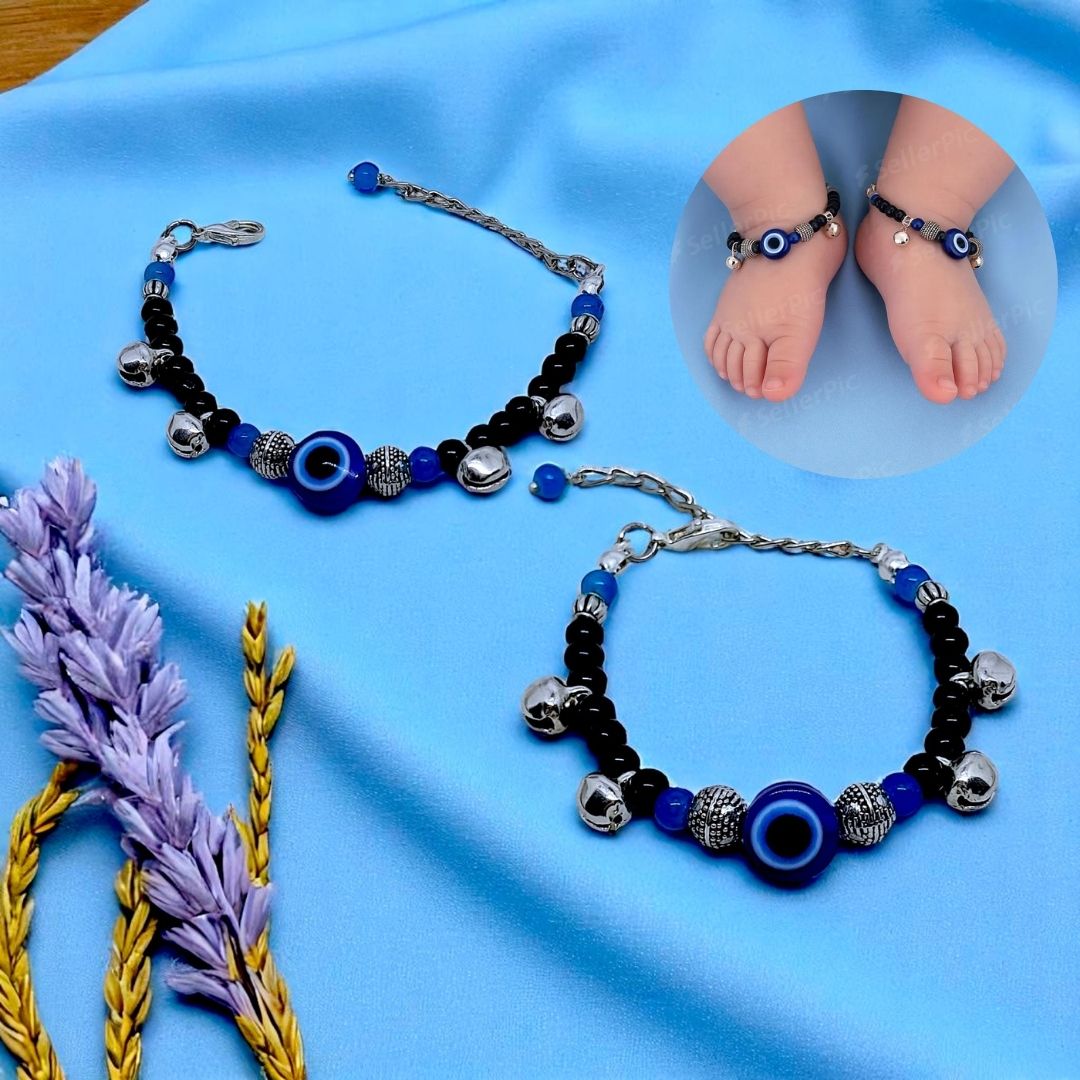 Baby Nazariya Anklet with Evil Eye & Ghungroo (1 Pair) Alloy Anklet