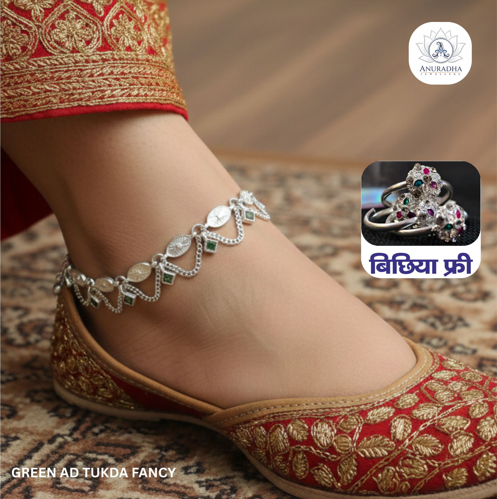 Fashionable Fancy Payal, Gifting Payal, Adjustable Size, Silver Plated Alloy, Brass, Silver Anklet-image-32