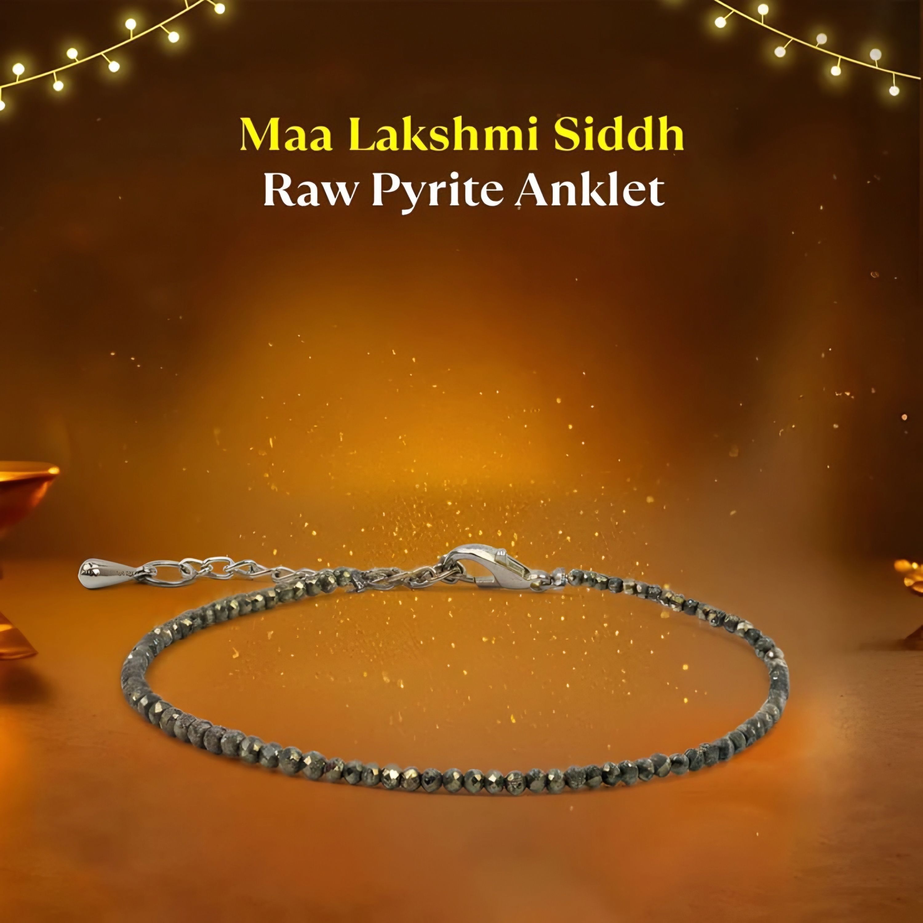 anant infinity Siddh Raw Pyrite Anklet Blessed in Maa Lakshmi Pooja Stone Anklet-picture-22