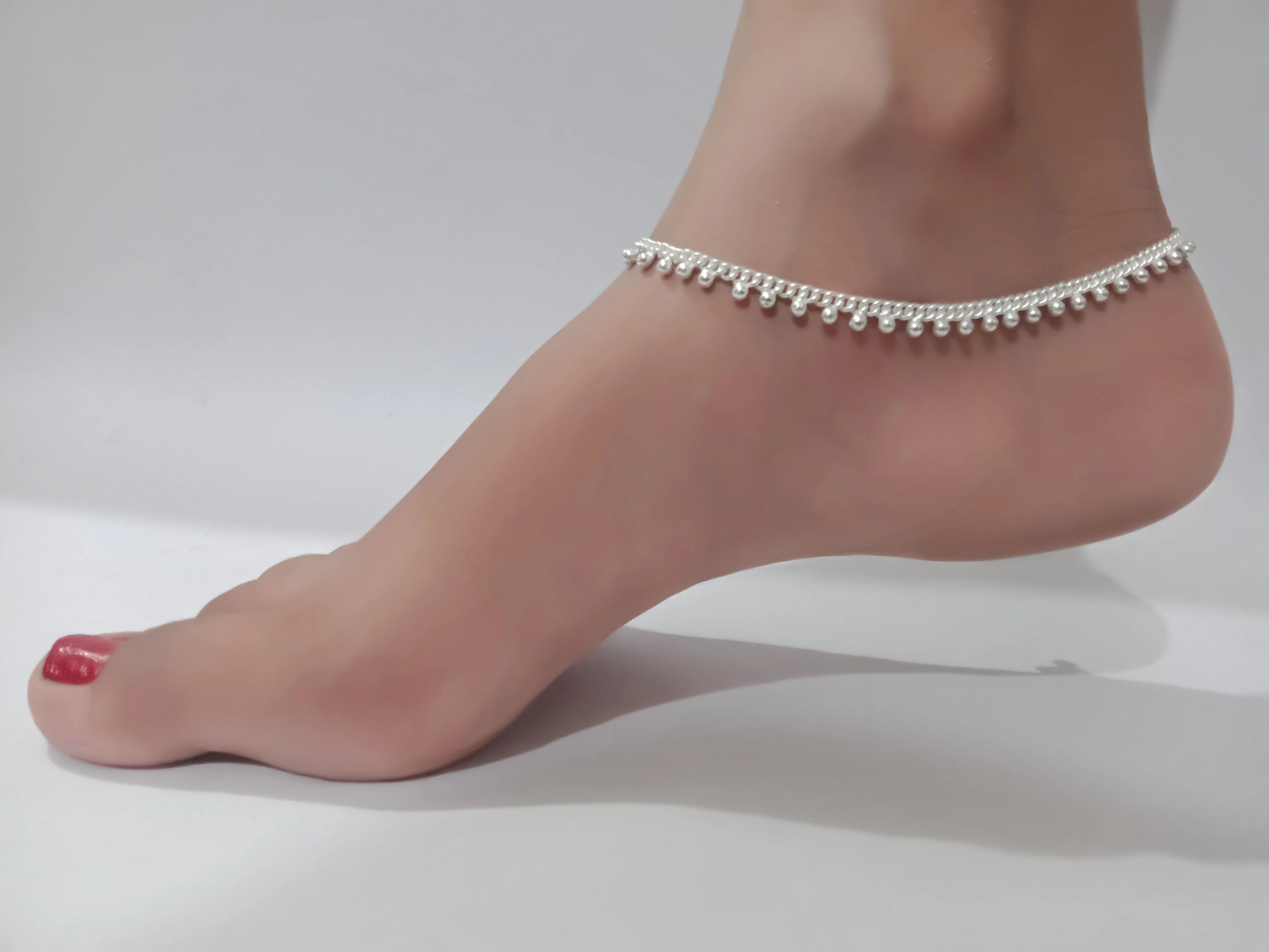 bhoriwalandsons Women Non-Precious Metal Silver Plated Traditional Indian Payal Latest Design Metal, Silver Anklet-picture-15