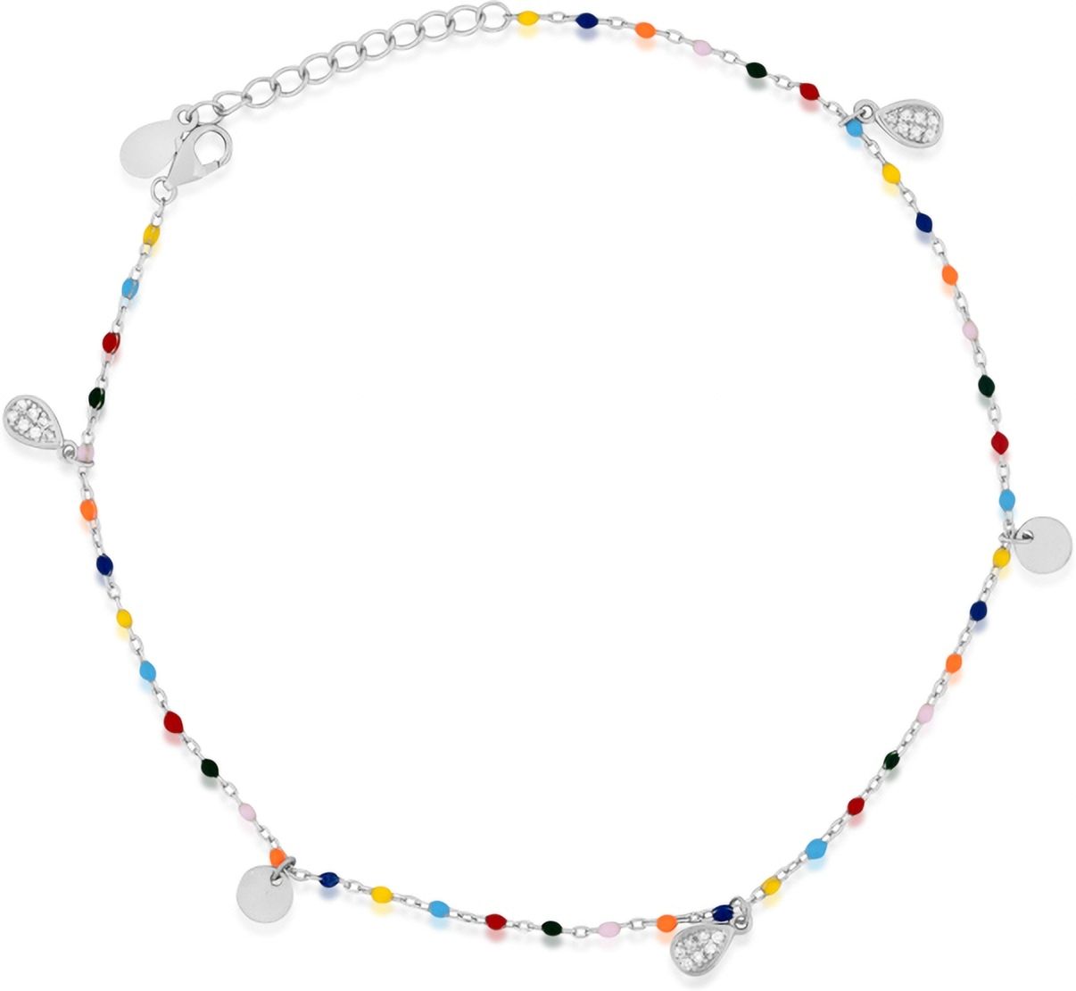 glyters Rainbow Silver Anklet Silver Anklet-picture-7