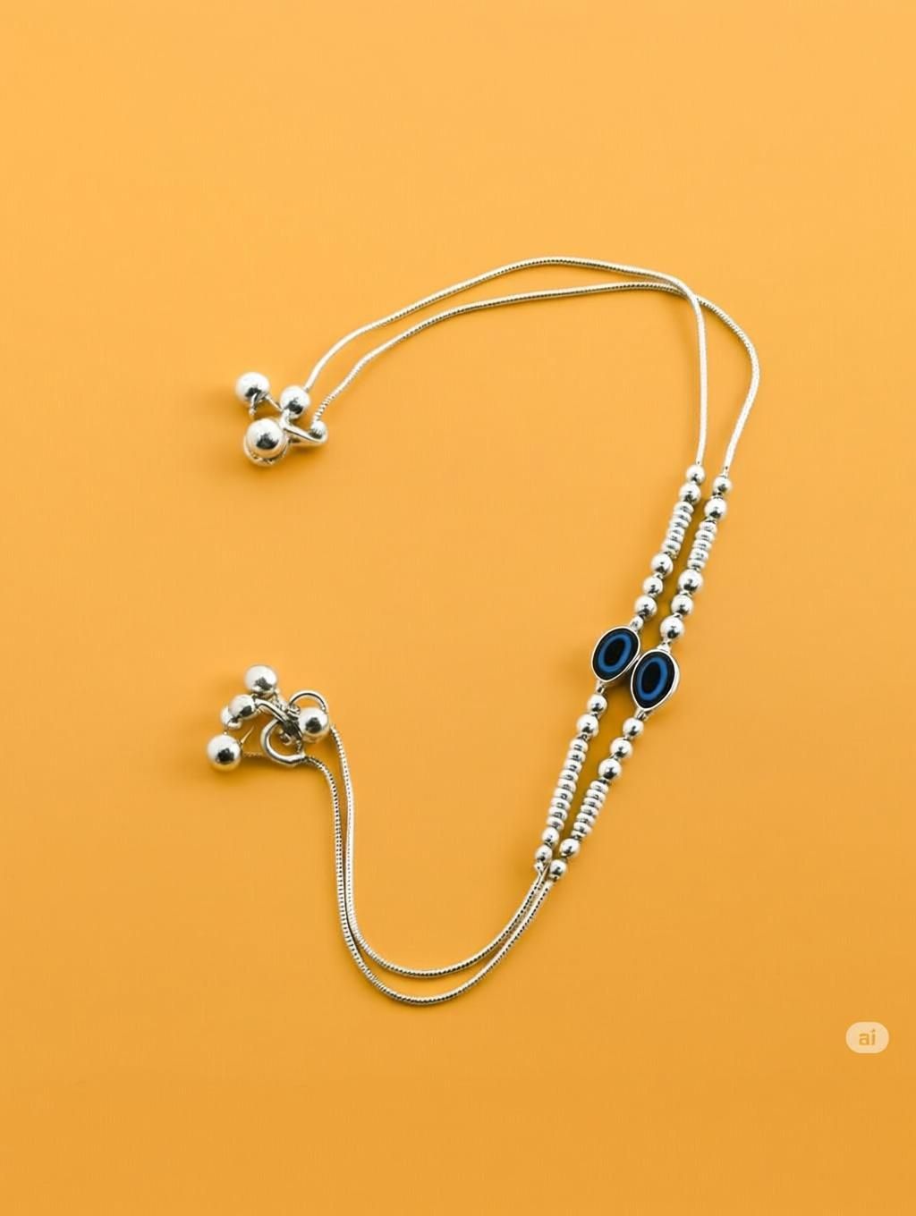 Elegant Silver Evil Eye Anklet for Women Adjustable Protection Charm Payal Alloy Anklet-image-43