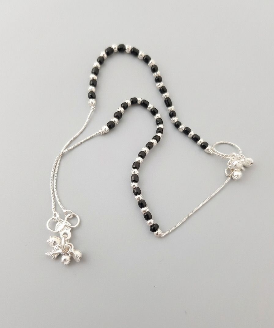 aanyacrystal anklet for women silver ...1 one pair Sterling Silver Anklet-picture-42