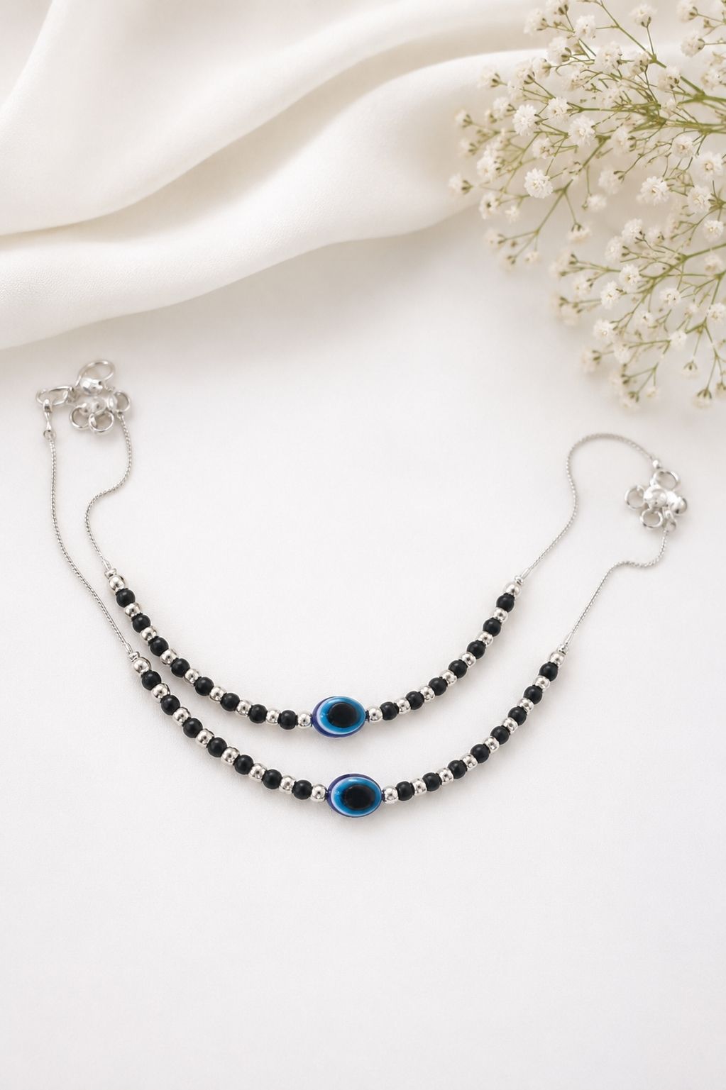 yuvaan crystal payal trending 7 .. one pair Sterling Silver Anklet-picture-33