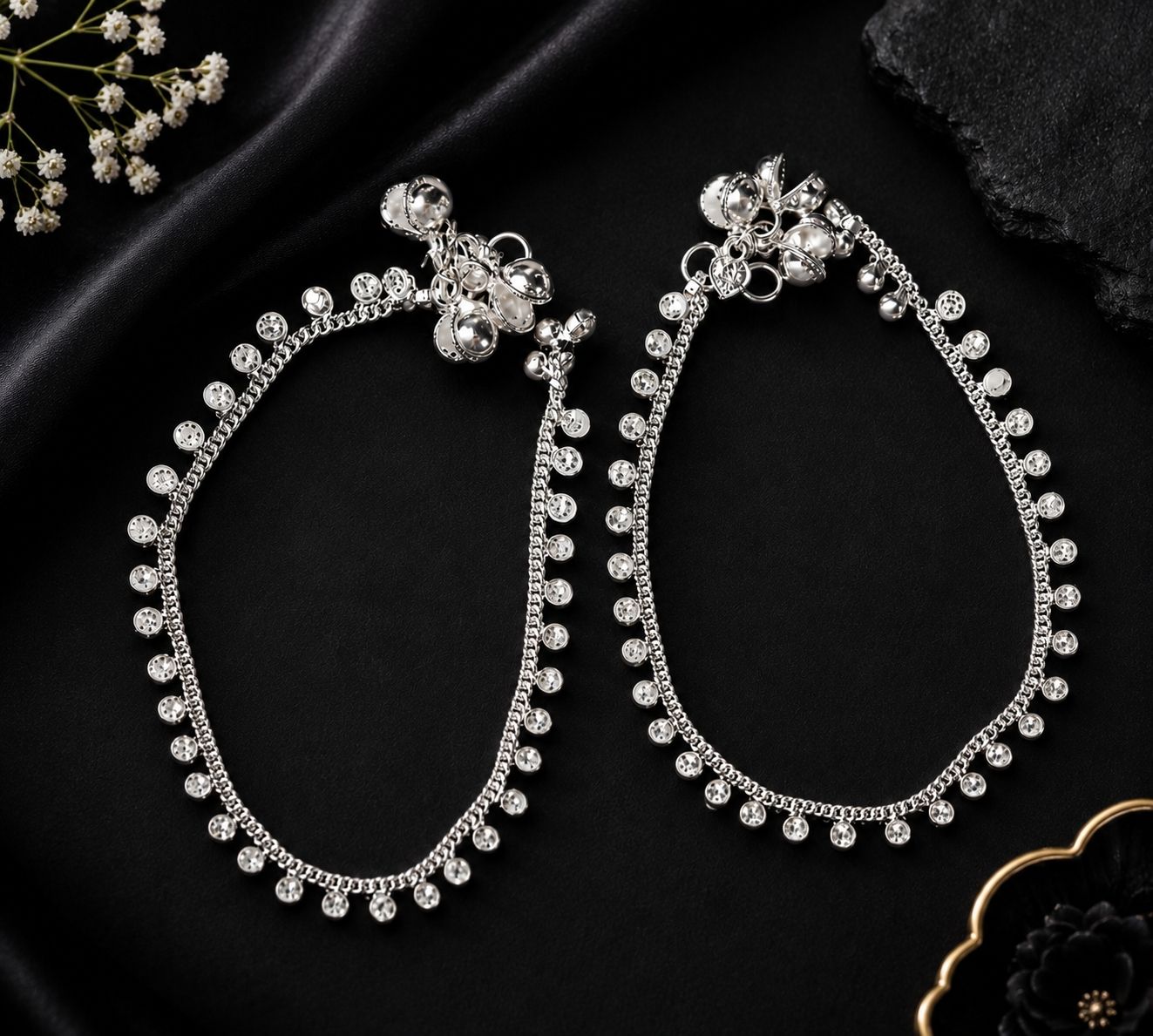 yuvaan crystal silver anklet for baby girl.....0 to 6 year Sterling Silver Anklet-picture-38