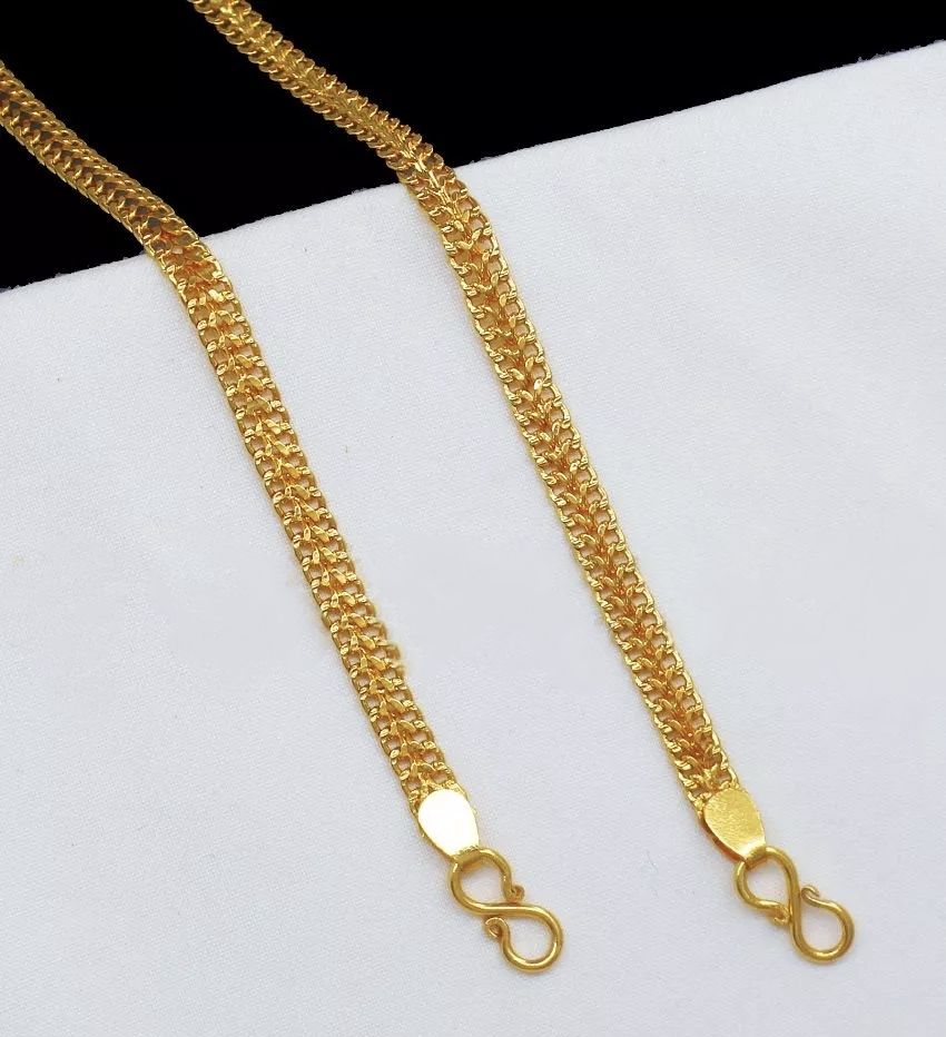 Daily Wear Gold Plated Anklets 11 Inches For Women and Girls Brass Anklet-image-49