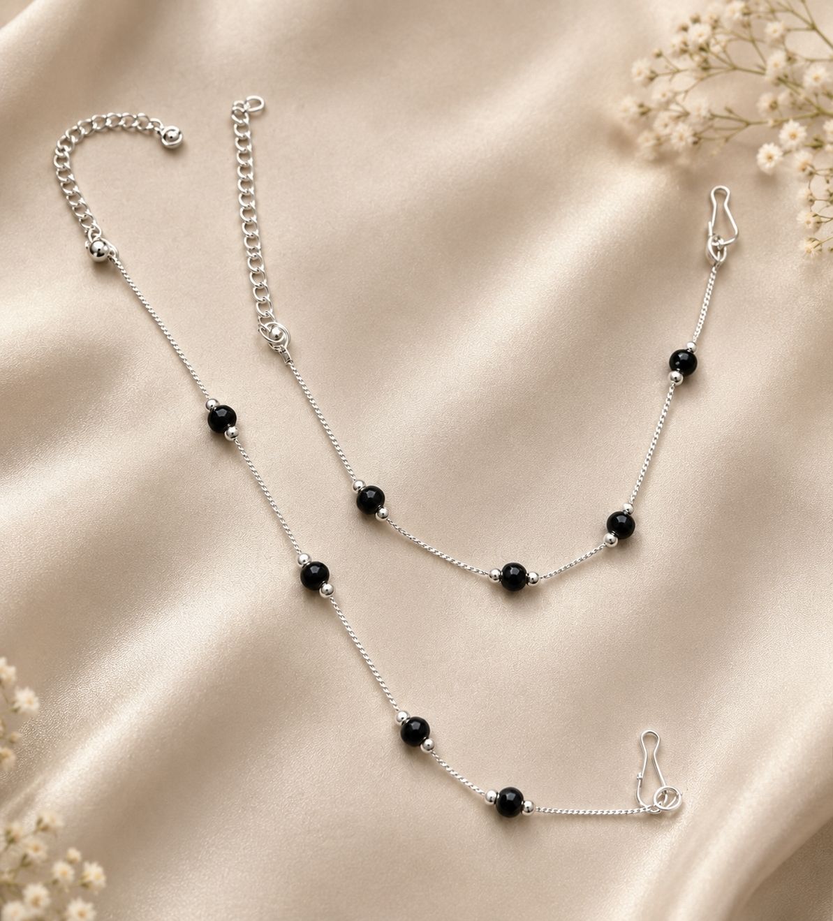 yuvaan crystal payal design fashion black jewellery...d Sterling Silver Anklet-picture-14