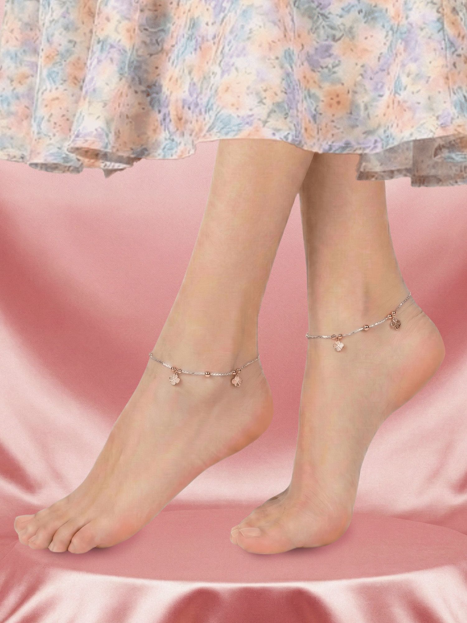 sylvexia 925 Silver Anklet for Women Ethnic Grace Sterling Silver Anklet-picture-18