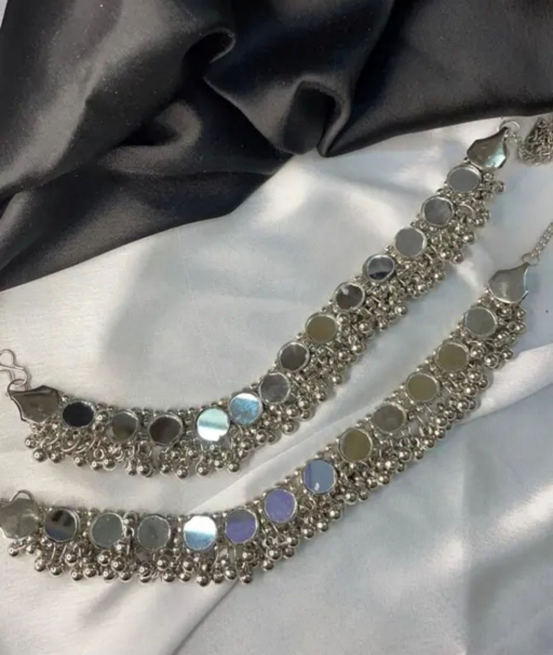 Trending mirror silver oxidized anklets Sterling Silver Anklet-image-1