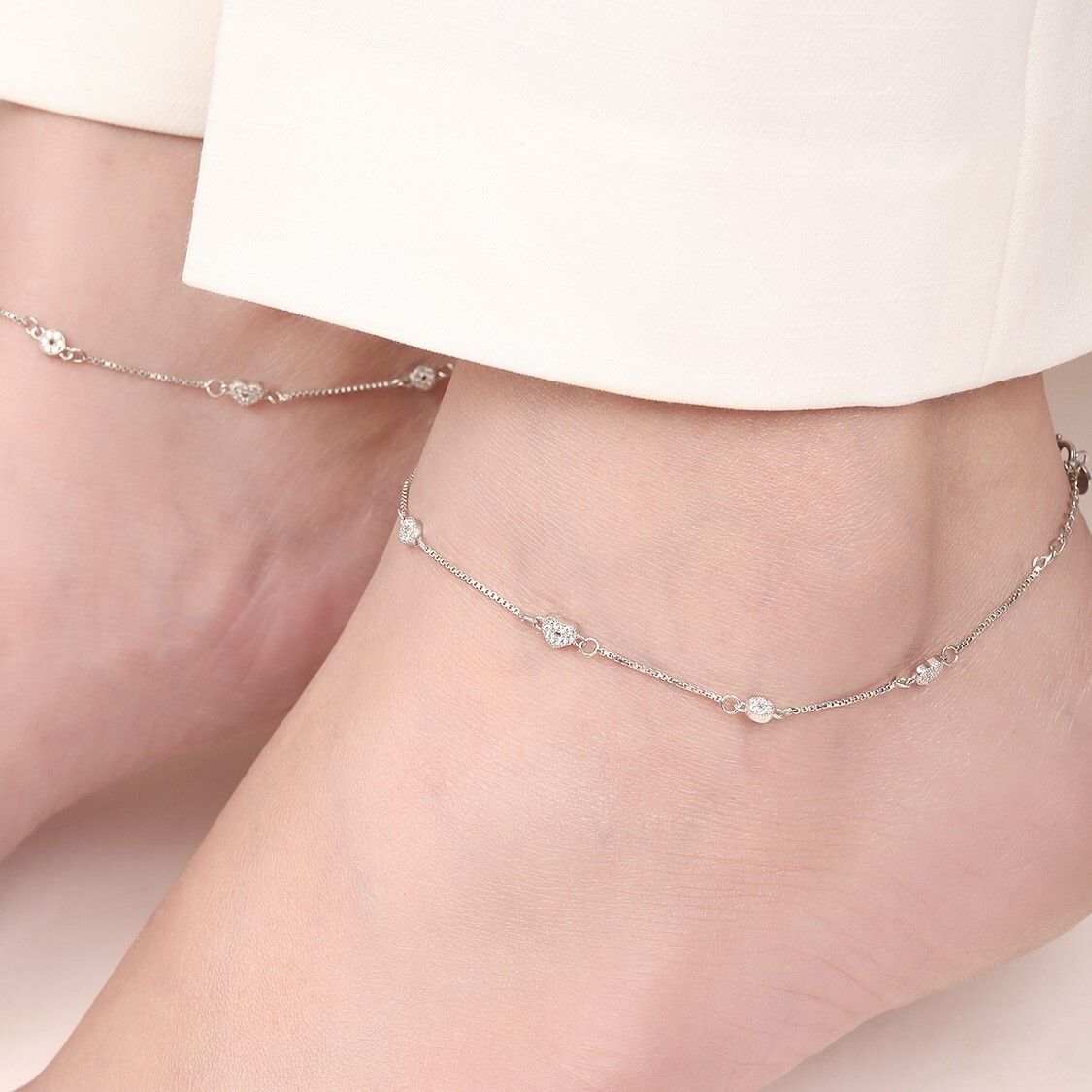 Minimal Heart Trinket Anklet | With Certificate of Authenticity and 925 Hallmark Sterling Silver Anklet-image-38