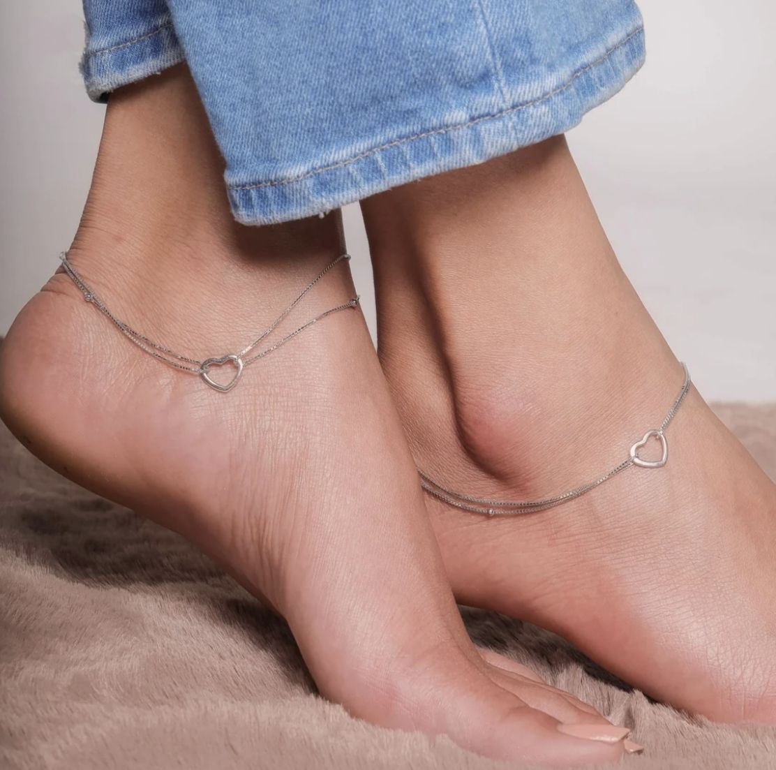 Daily Wear Silver Plated Anklets 11 Inches For Women and Girls Brass Anklet-image-15
