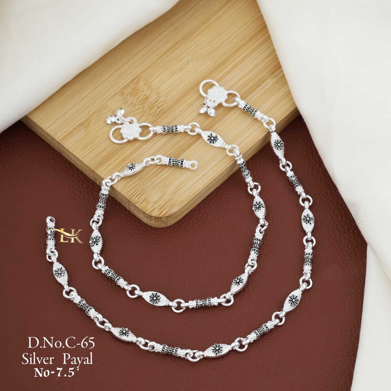 hevenq 11-Inch Trendy Designer for gift to Women & Girls Alloy, Silver Anklet-picture-7