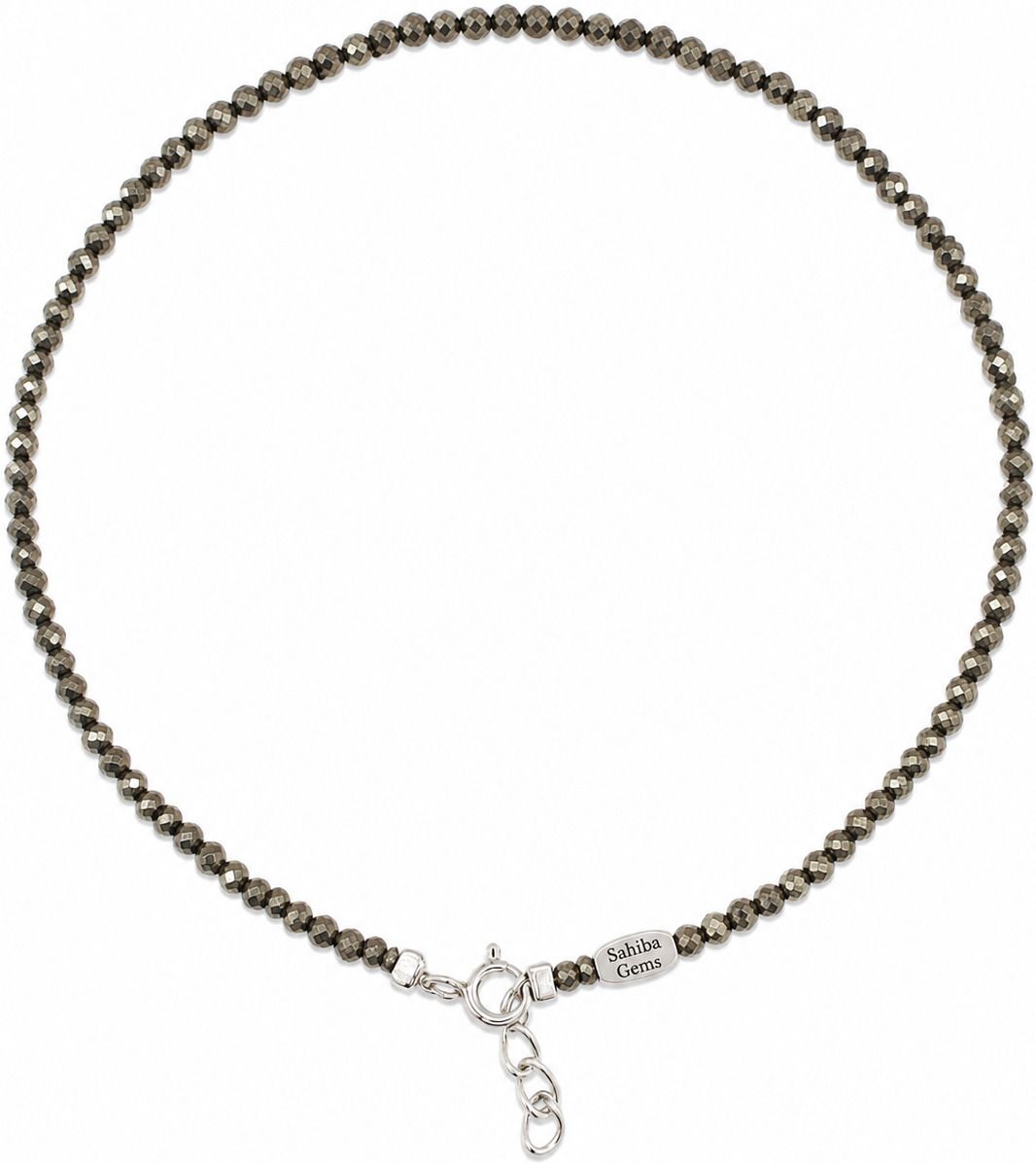 sahiba gems 925 Sterling Silver Pyrite Gemstone Payal ~ 1 Piece Sterling Silver Anklet-picture-10