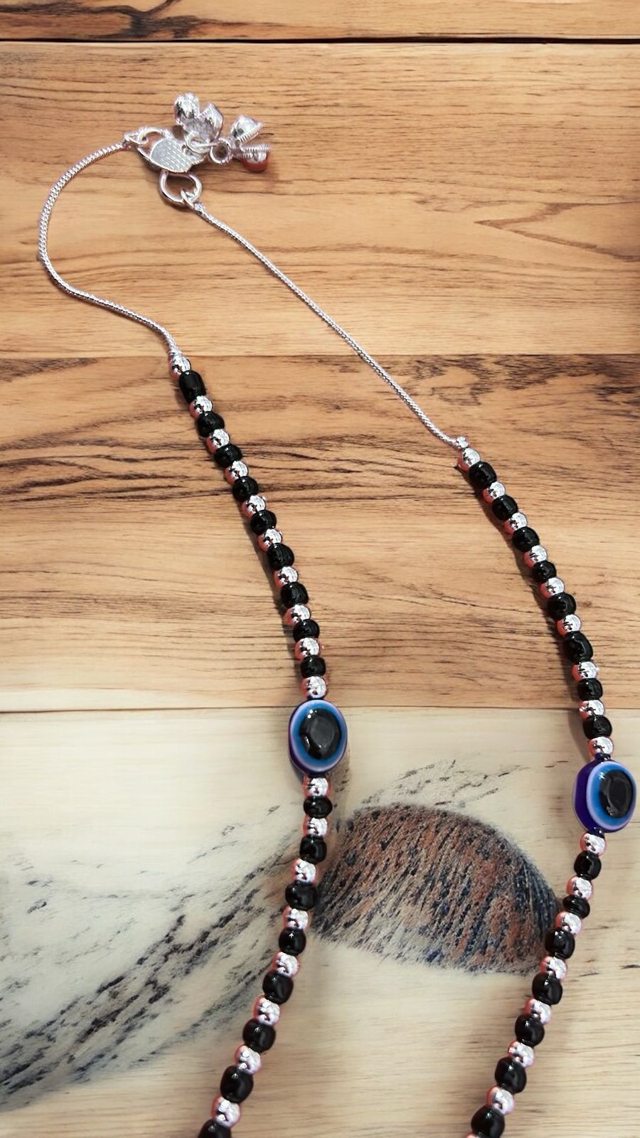 Silver & Black Evil Eye Anklet for Women & Girls Silver Anklet-image-44