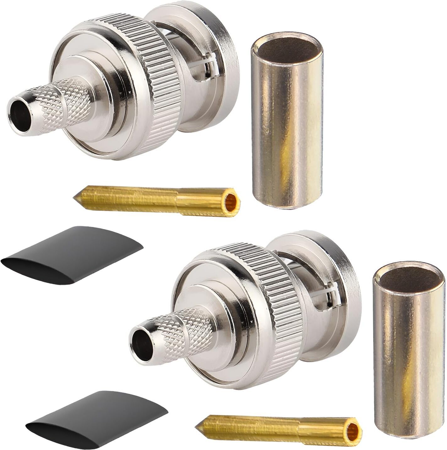 Netboon BNC Male RF Crimp Connector For RG58, RG142, RG223, RG400, LMR195, LMR200 Cables Antenna Amplifier