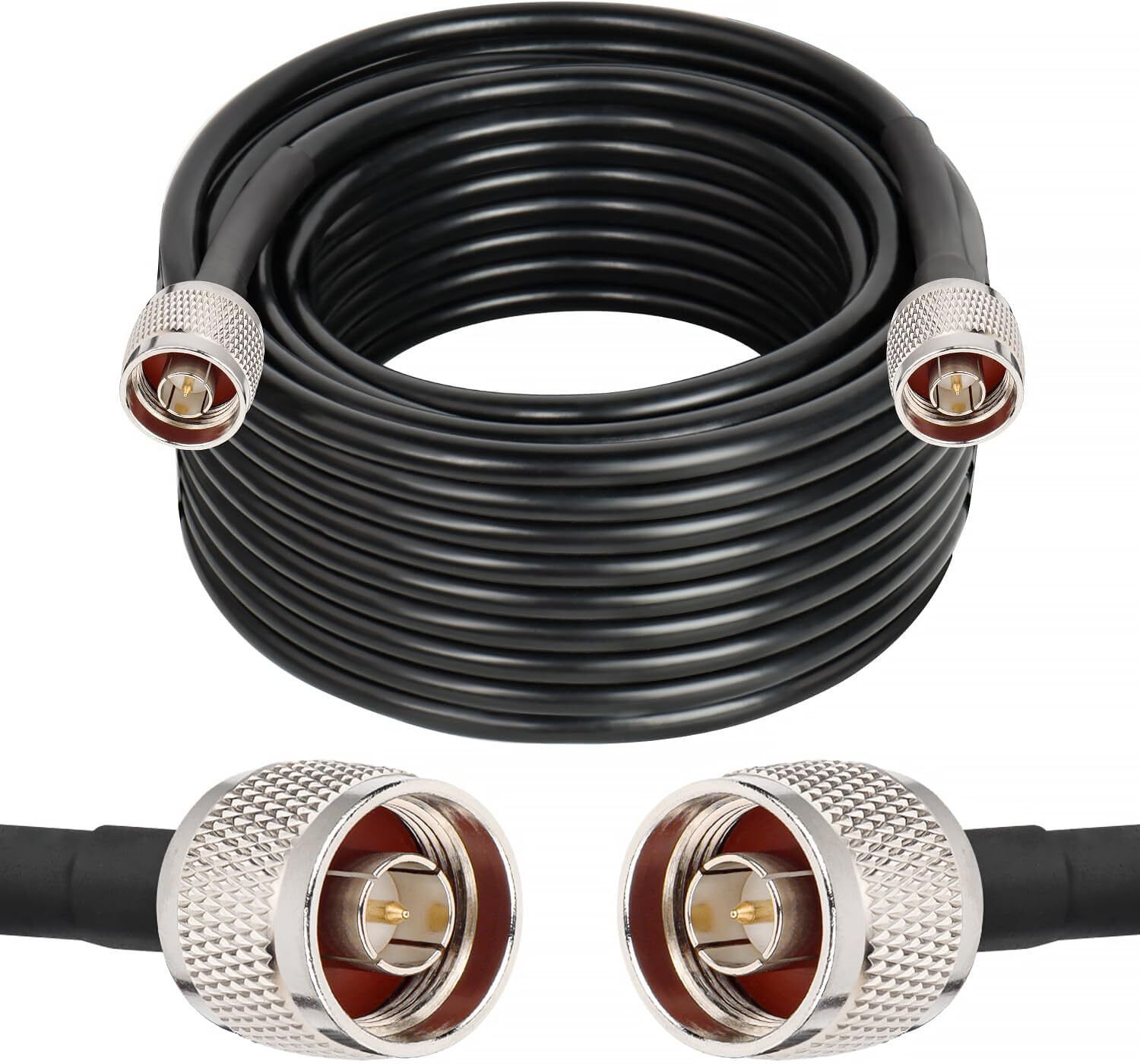 Netboon HLF400 RF Coaxial Cable N Male to N Male Connector Low Loss 50 Ohm Cable-20M for Antenna Amplifier-image-42