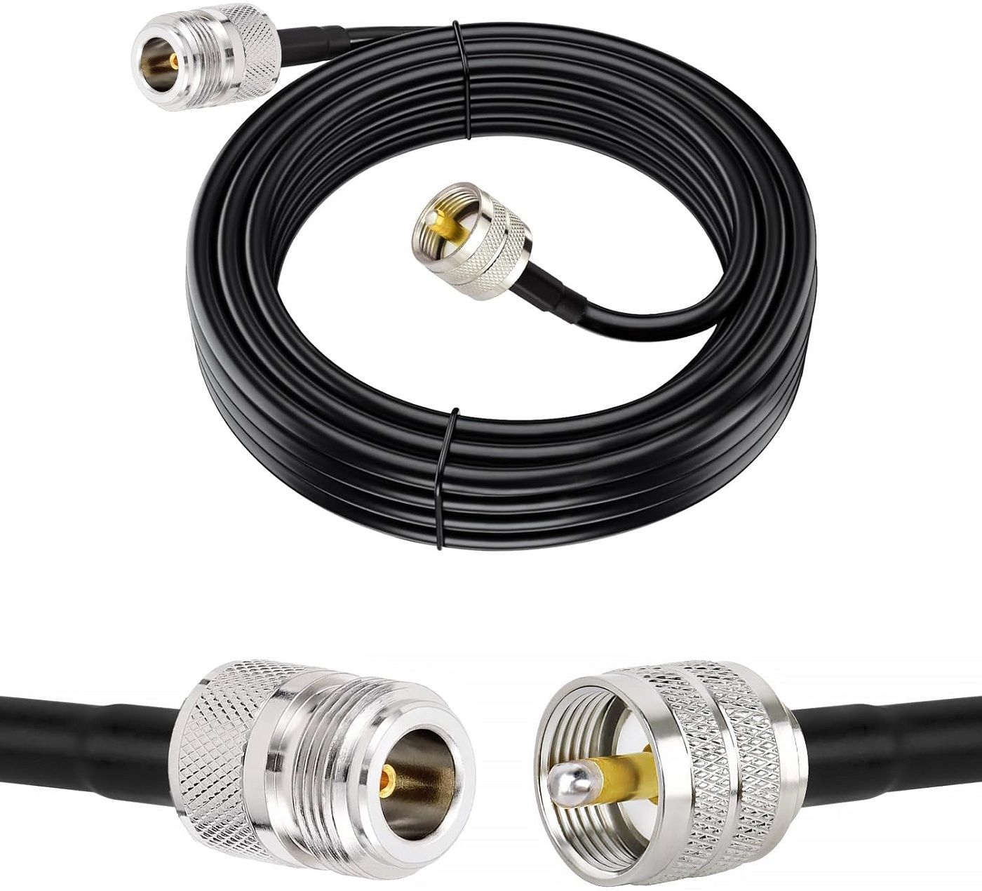 Netboon 10 Meter 50 Ohm HLF400 RF Coaxial Cable With N Female to UHF Male Connector For Antenna Amplifier