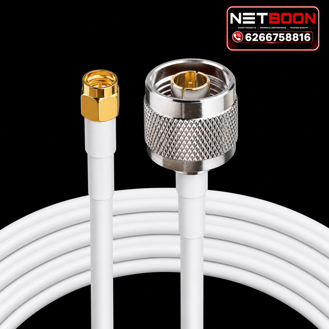Netboon 10 Meters 50 Ohm HLF200 RF Coaxial Cable with N Male to SMA Male Connector For Antenna Amplifier-image-25