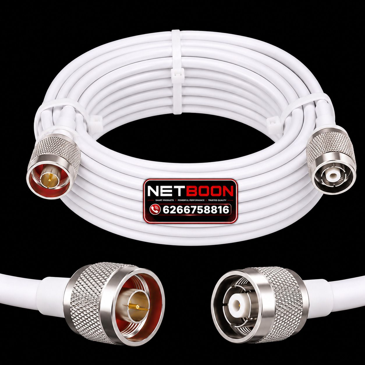 Netboon HLF200 RF Jumper Coaxial Cable With N Male to RP TNC Male Connector 20 Meter For Antenna Amplifier-image-25