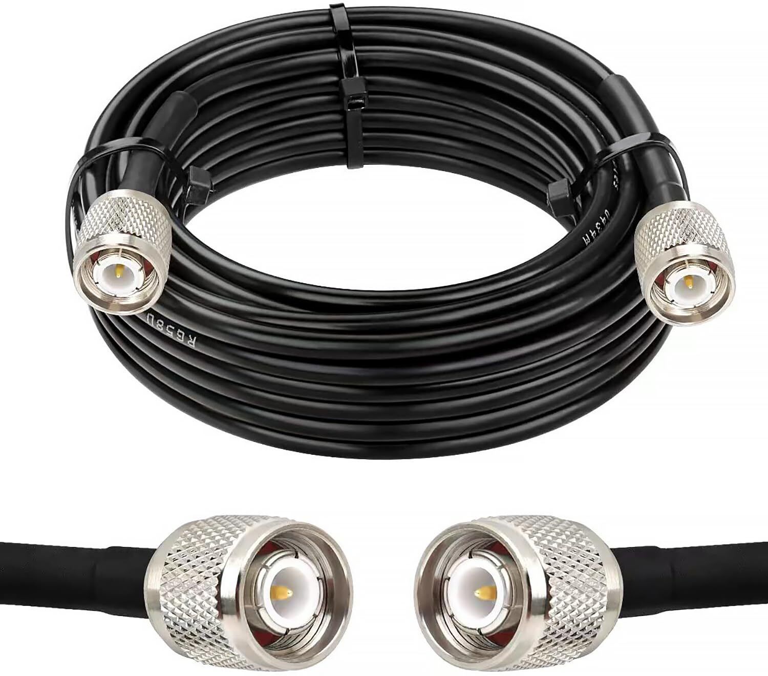 Netboon HLF400 RF Coaxial Cable Assembly TNC Male to TNC Male RF Connectors 5 Meters For Antenna Amplifier