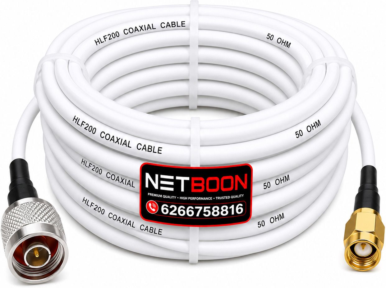 Netboon 15 Meters HLF200 Low Loss RF Coaxial Cable with N Male to SMA Male Connector For Antenna Amplifier-image-41