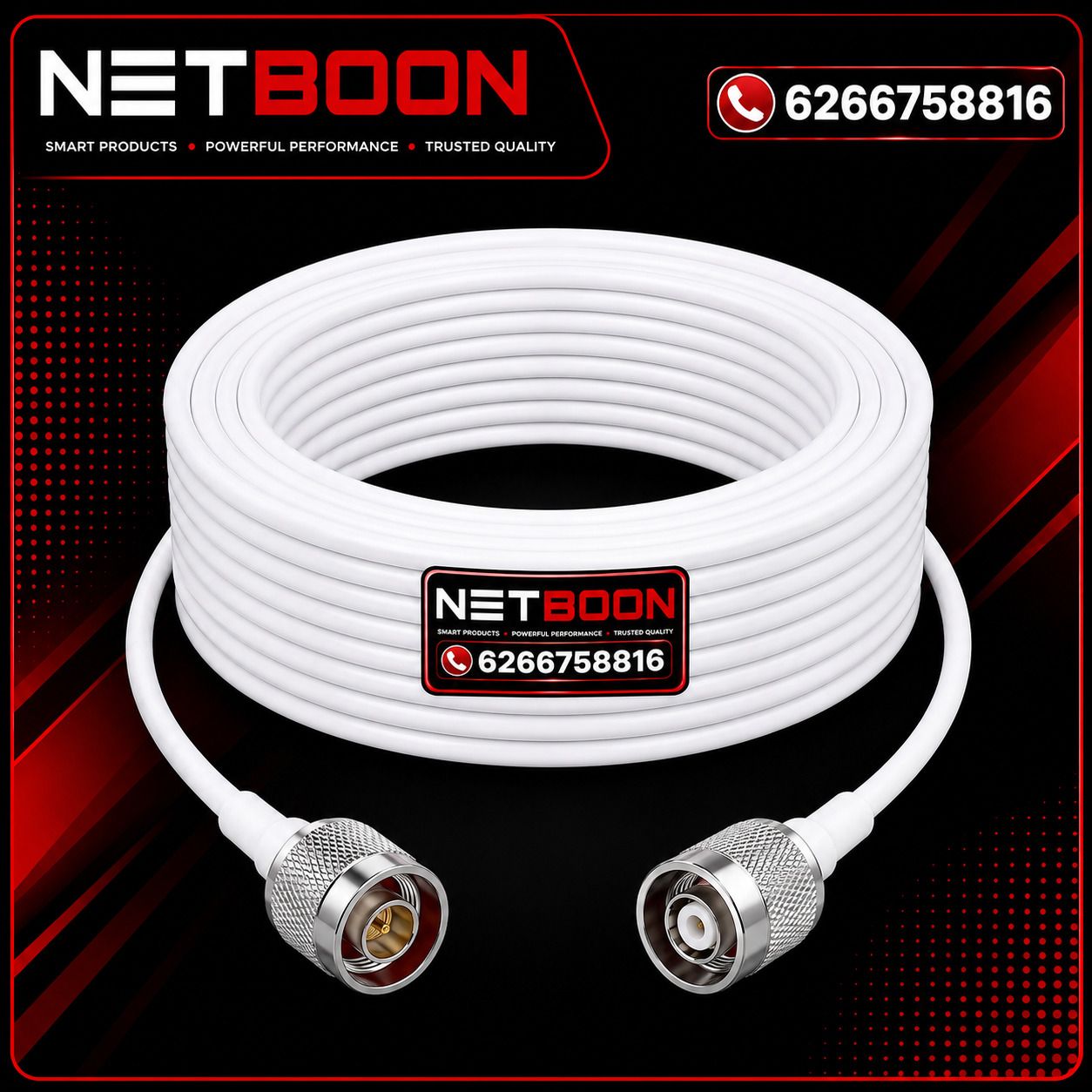 Netboon 15 Meters HLF200 Low Loss RF Coaxial Cable N Male to RP TNC Male Connector For Antenna Amplifier-image-42