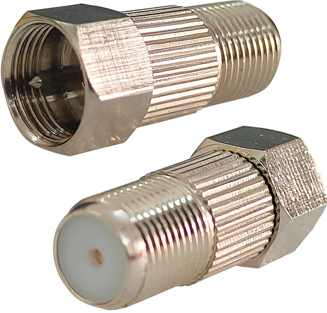 Netboon F Type Male to F Female RF Adapter RF Jointer Convertor Coax Adapter -Pack Of 02 Antenna Amplifier