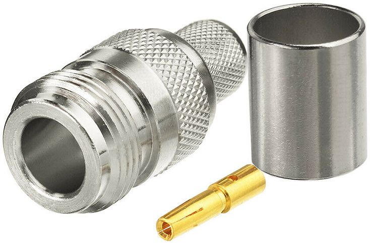 Netboon N Female Jack Crimp RF Connector for HLF 400 Coaxial Cable Assembly Antenna Amplifier