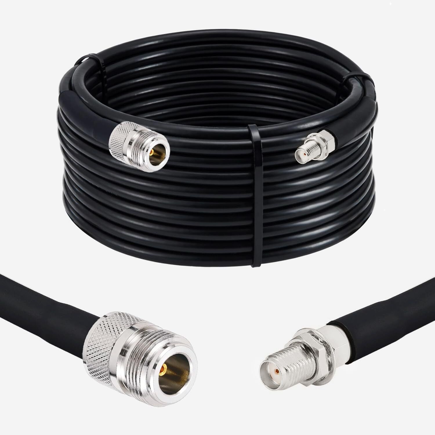 Netboon 5 Meters HLF 400 RF Coaxial Cable Assembly N Female to SMA Female Connector For Antenna Amplifier