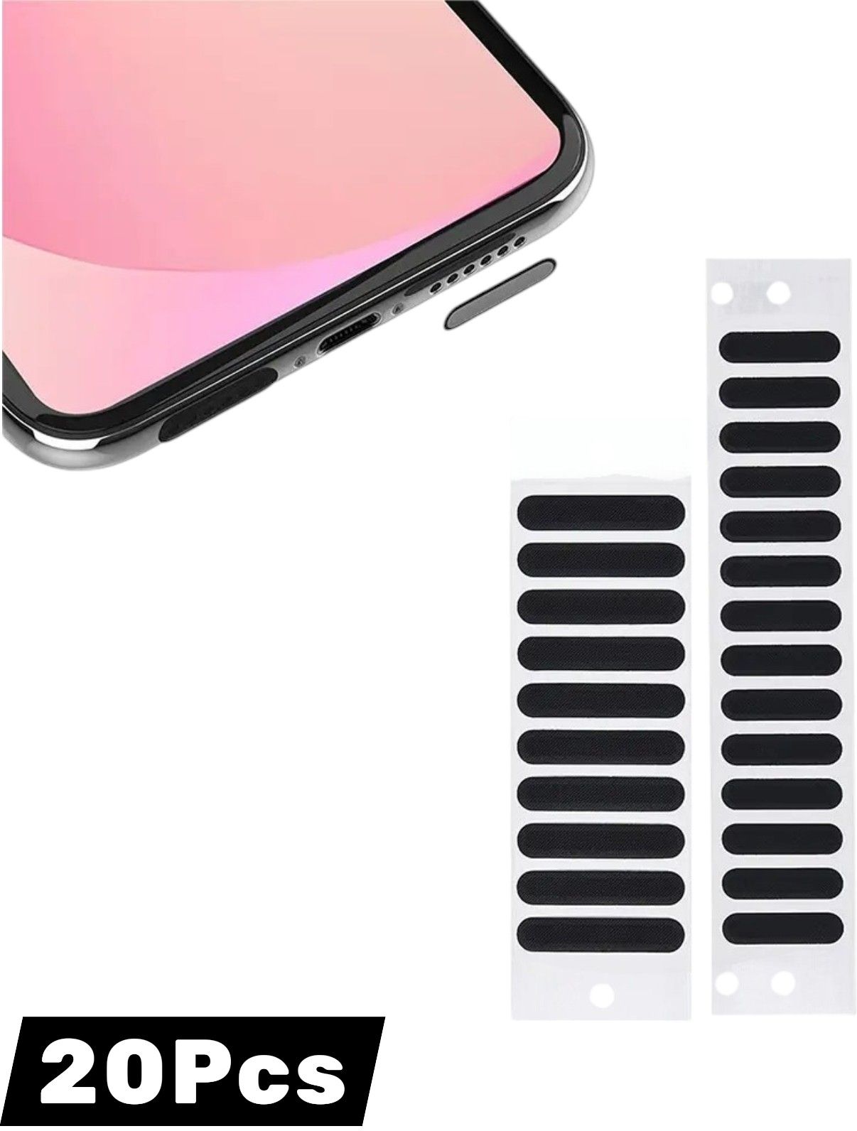 GOVAYU Speaker Anti-Dust Protector Sticker Short 10 & long 10 Pec) All Smartphones & Digital Visual Interface Black Anti-dust Plug-picture-13