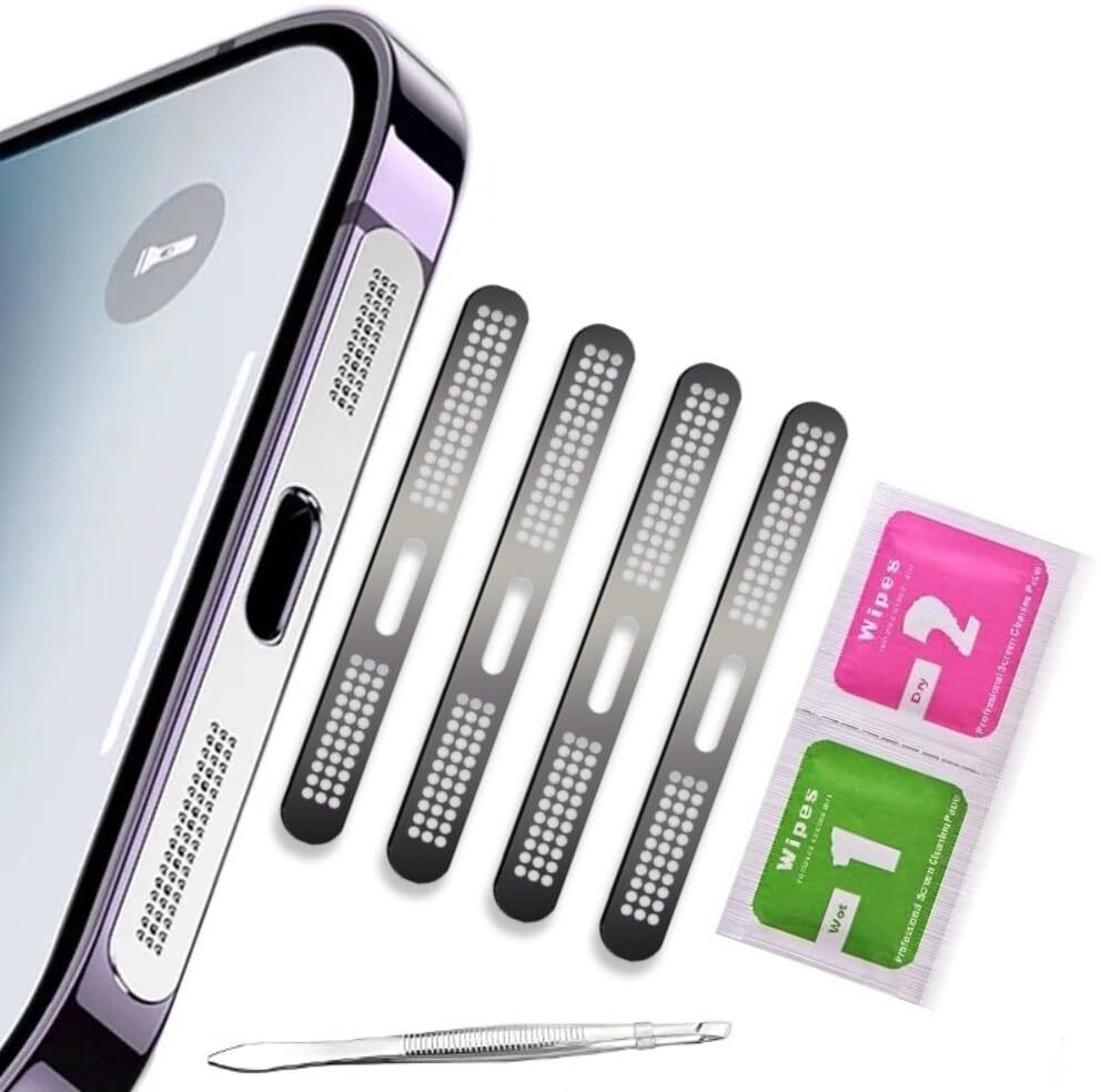 Tsuwezi Ultra-Thin Dustproof Sticker Android & Iphone Series 12/13/ 14/15/ 16pro Max Audio Jack Silver Anti-dust Plug