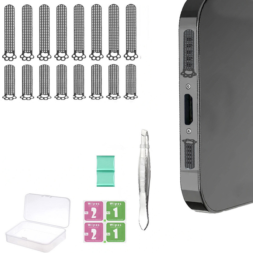 Pivdo Metal Mobile Dust Protector Speaker Net Sticker iPhone and Android Accessories USB Black Anti-dust Plug image 1
