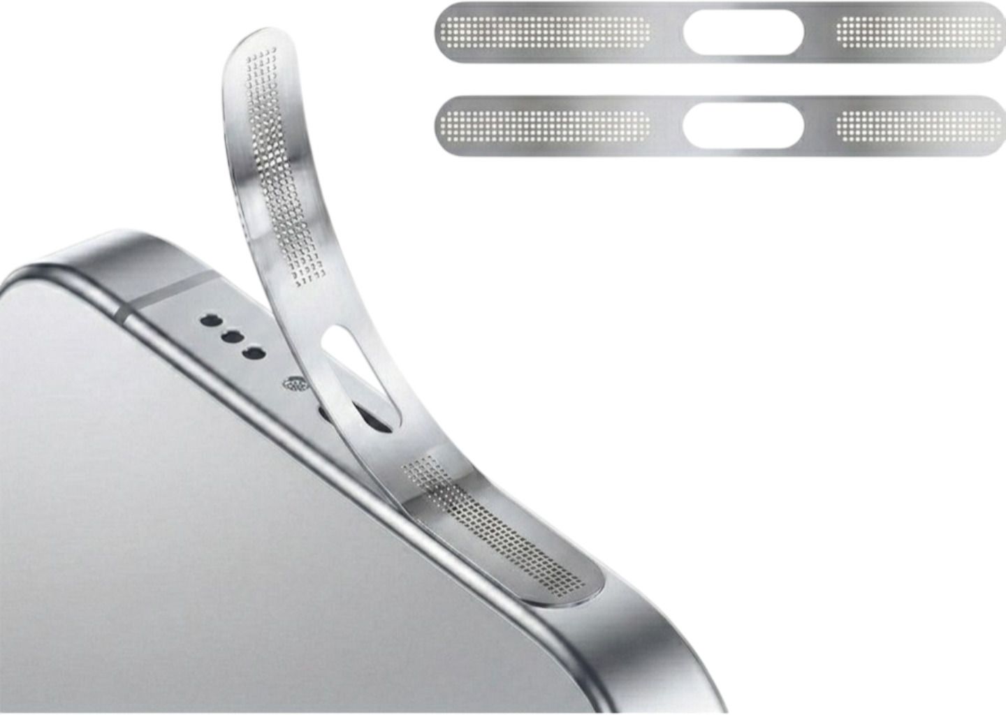GOVAYU Mobile Speaker Protector for iPhone 15/ 15 Plus / 15 Pro & 15 Pro Max Digital Visual Interface Silver Anti-dust Plug