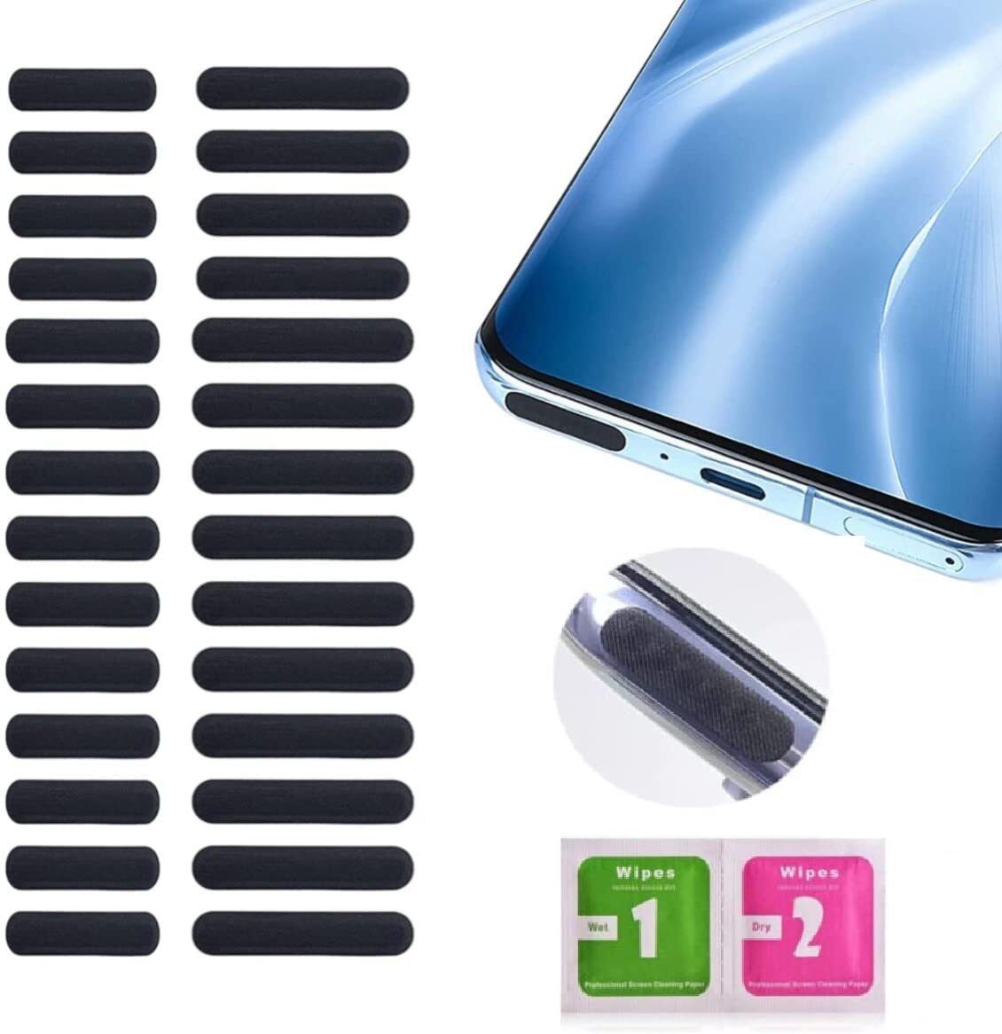 PRISHACRAFT “Mobile Speaker Dust Net Protector Mesh Sticker (Pack of 10, Universal)” Audio Jack Black Anti-dust Plug
