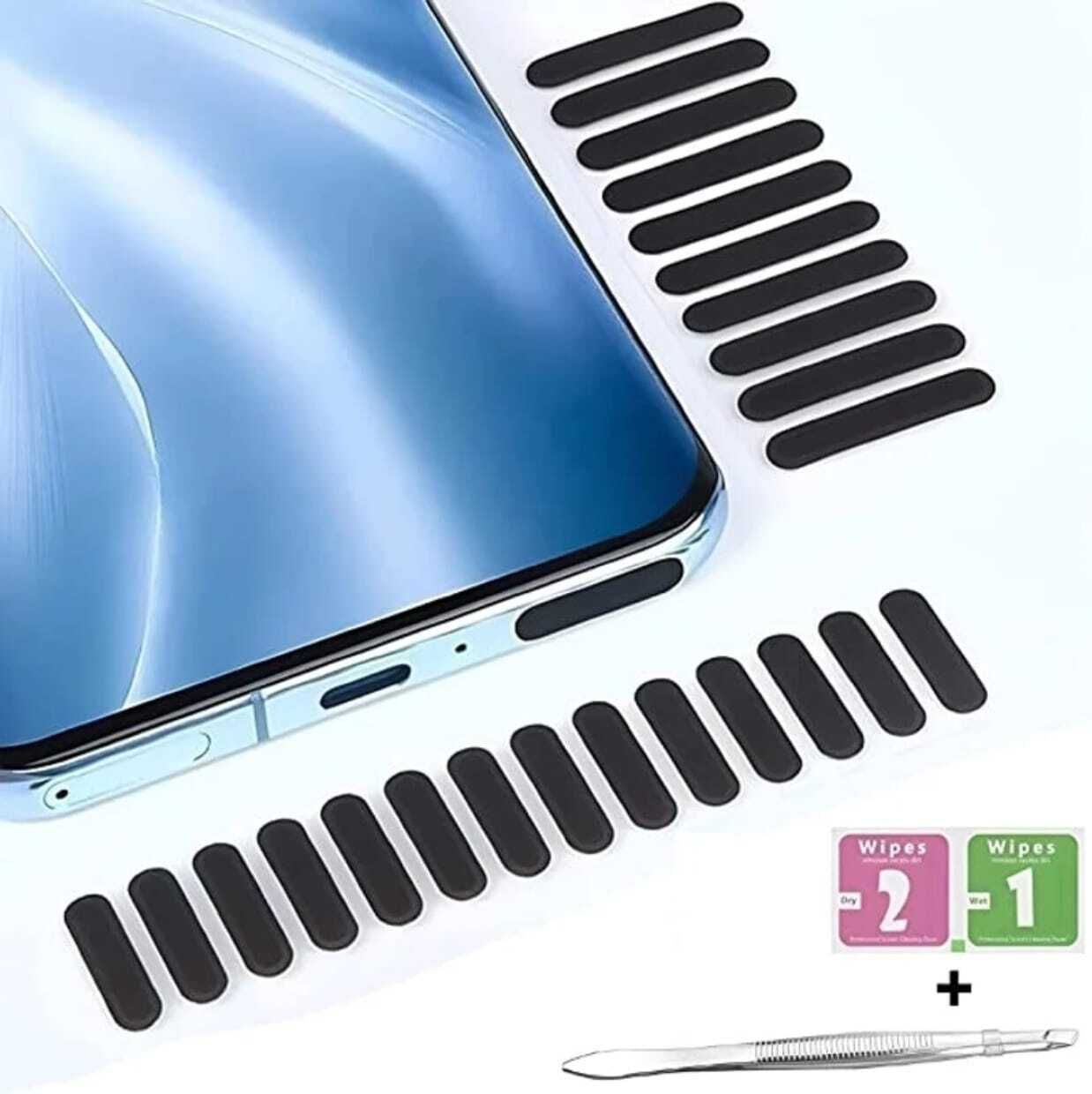 5starStore01 Dustproof Net Sticker, Speaker Mesh Adhesive Sticker, (28pcs- 2.2cm) with Forcep Audio Jack Black Anti-dust Plug-picture-44